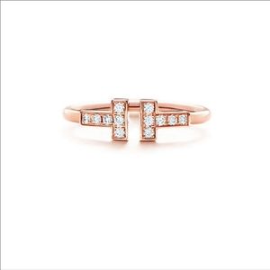 Tiffany & co t wire rose gold diamond ring